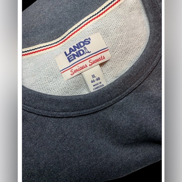 LANDSEND Men’s Serious Sweats FRENCH TERRY SWEATSHIRT Long Sleeve Crew Neck - Picture 2 of 2